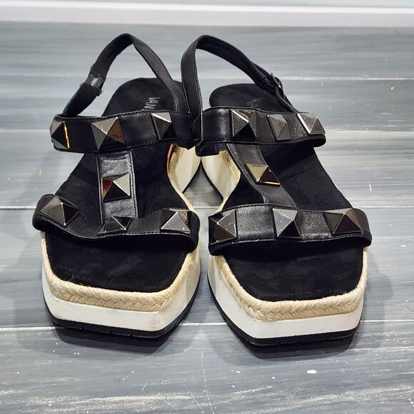 VANELi Edrys Studded Sandals Espadrille Platform Black Size 10.5 Narrow - Picture 7 of 15